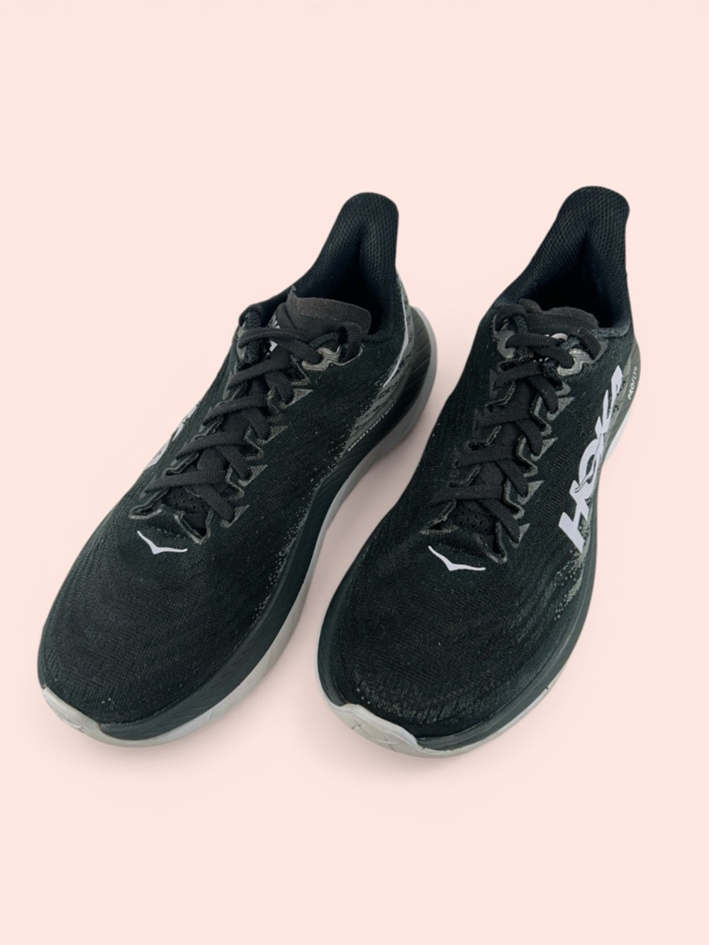 Hoka One Women's Size 7B Black Mach 5 Castlerock Athletic Running Shoes